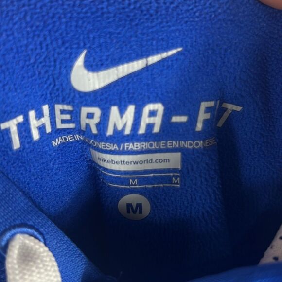 🔥 NIKE THERMA-FIT Polyester HOODIE Pullover Sweatshirt - Blue Patterned - Sz M - Picture 8 of 8
